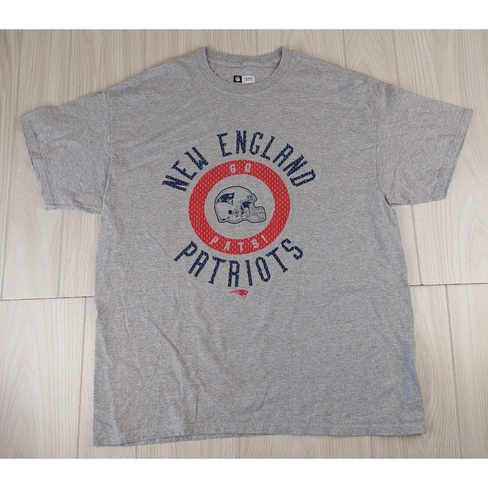 NFL Team‎ Apparel New England Patriots T-Shirt Mens XL Gray Graphic Go Pats Tee